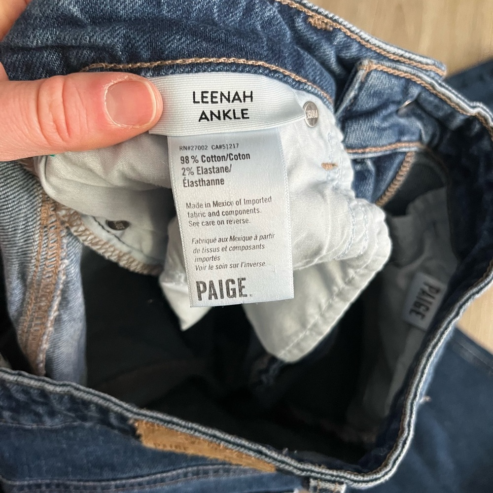 Paige Women's Leenah Ankle Raw Hem Jean Gracie Lou Size 27 - Picture 6 of 10